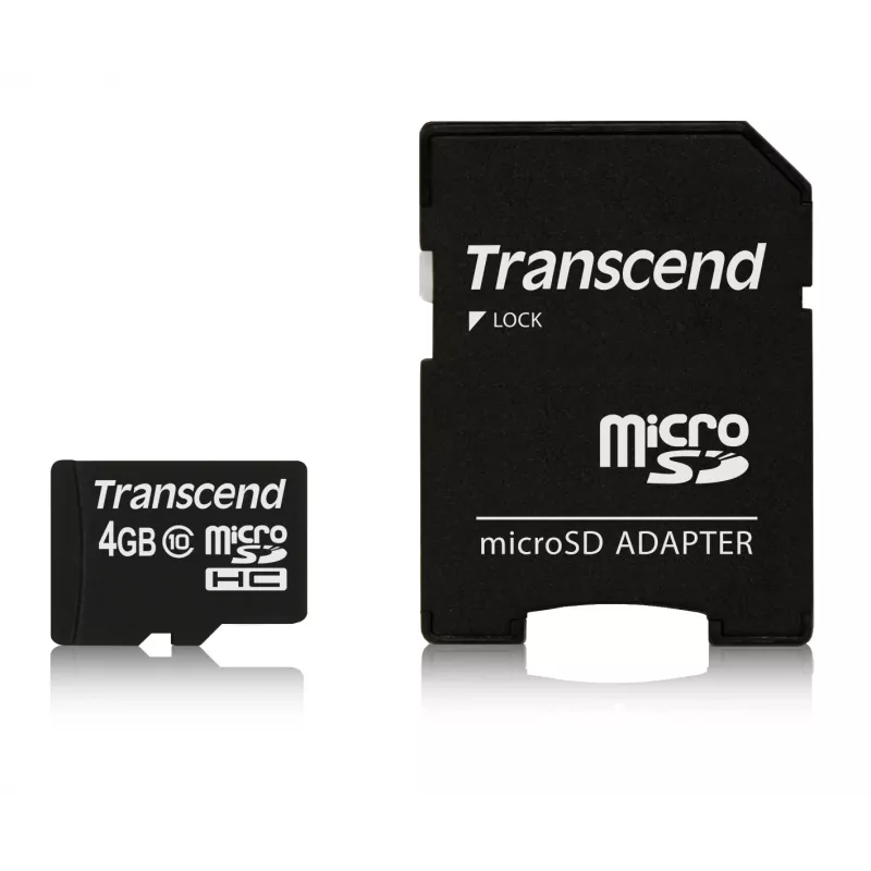 Flashgeheugen Transcend 4GB MicroSDHC Class 10 met adapter