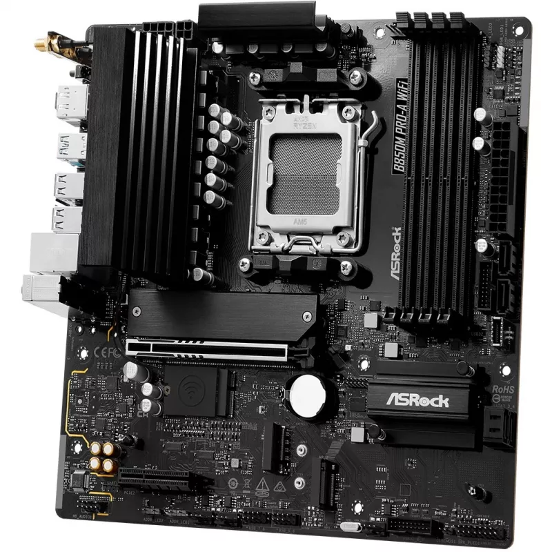 Moederbord ASRock B850M Pro-A WiFi micro ATX – AMD B850, socket AM5, DDR5, 4x DIMM, 256 GB, Wi-Fi, 2,5-Gb-LAN