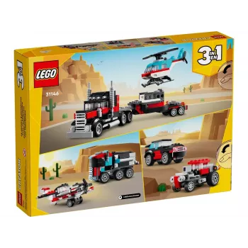 LEGO Creator 2-in-1 vrachtwagen met helikopter set 31146, ombouwbaar model voor kinderen