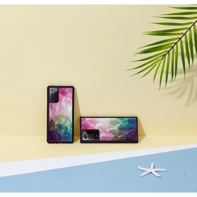 Hoesje iKins voor Samsung Galaxy Note 20 – waterbloemenmotief zwart