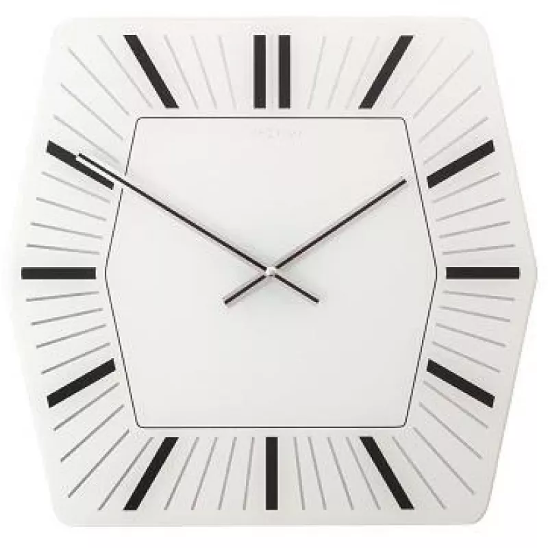 NeXtime klok 8128wi Hexagon, 43x43 cm, wand, wit