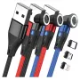 USB-kabel RealPower MagneticCharge3 1m USB A zwart blauw rood