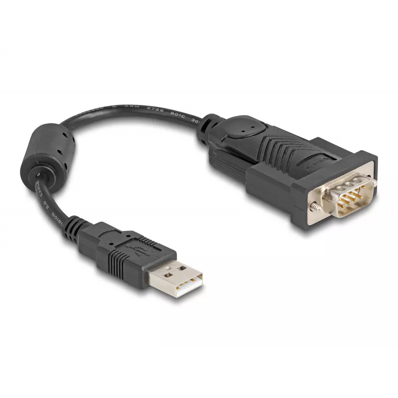 DeLOCK 61549 seriële kabel zwart 0,25 m USB Type-A RS-232