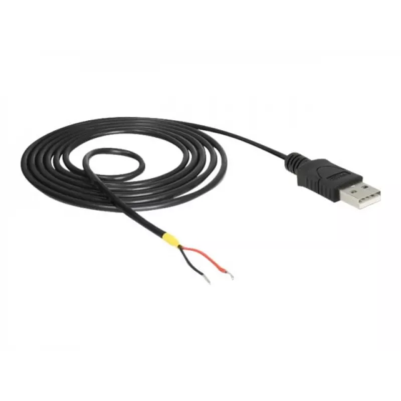 Delock kabel USB2.0 Type-A-stekker > 2 x open kabeleinden - 1,5 m - zwart (85664)