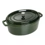 Staub La Cocotte 33 cm ovale braadpan van gietijzer, basilicumgroen