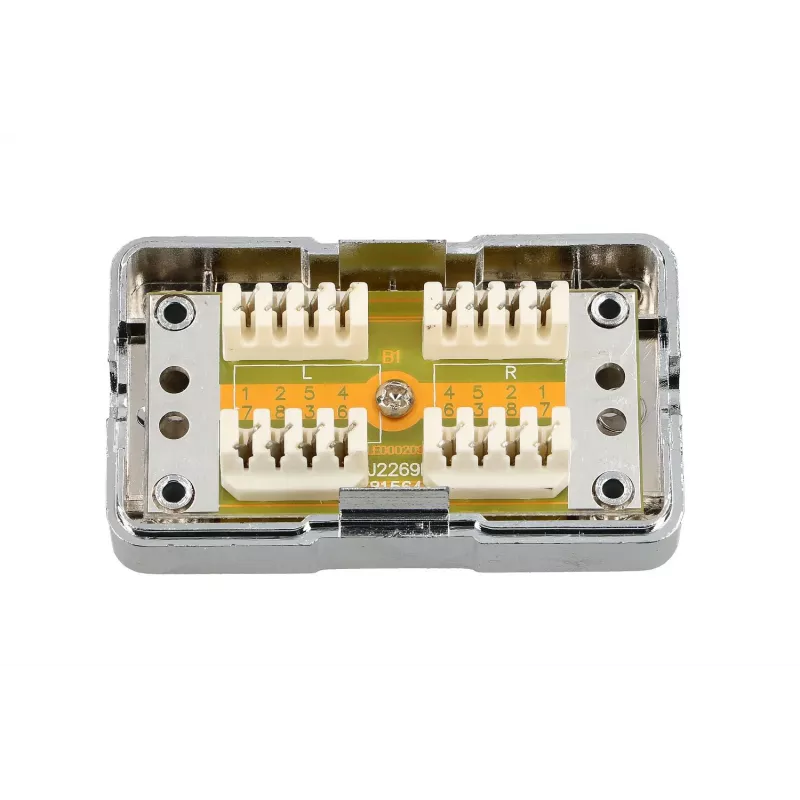 Extralink CAT6 STP aansluitdoos, doorvoerverbinder, zilver
