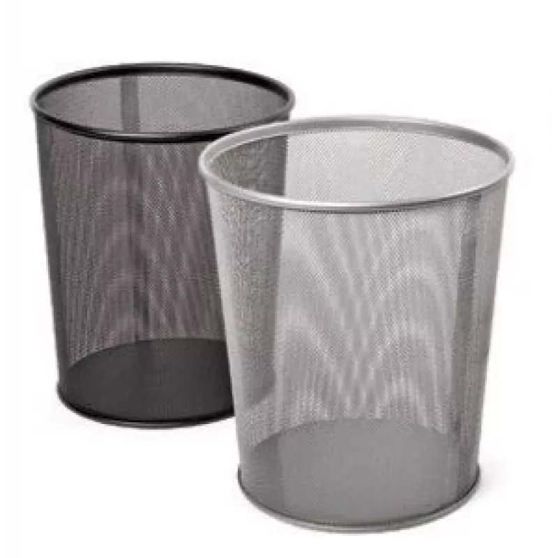 Prullenbak Forpus, 12 l, zwart, geperforeerd metaal