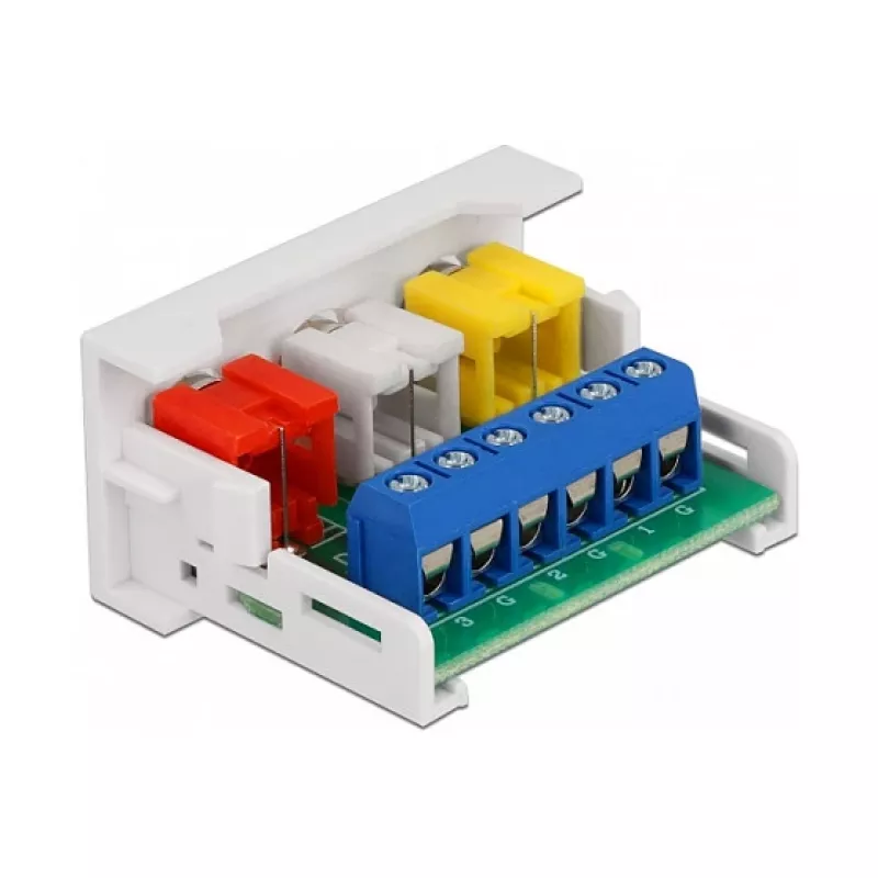 RCA-module DeLOCK Easy 45 3 x RCA bus 22,5 x 45 mm