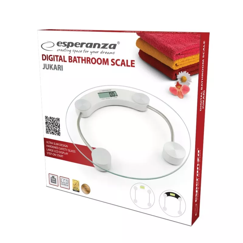 Esperanza EBS007W personenweegschaal rond wit elektronische personenweegschaal