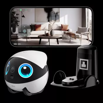Robot Wi-Fi Enabot EBO Air2 Plus — 5000 mAh-accu, 111 mm hoogte, indoor huisdierbegeleider en bewakingsrobot
