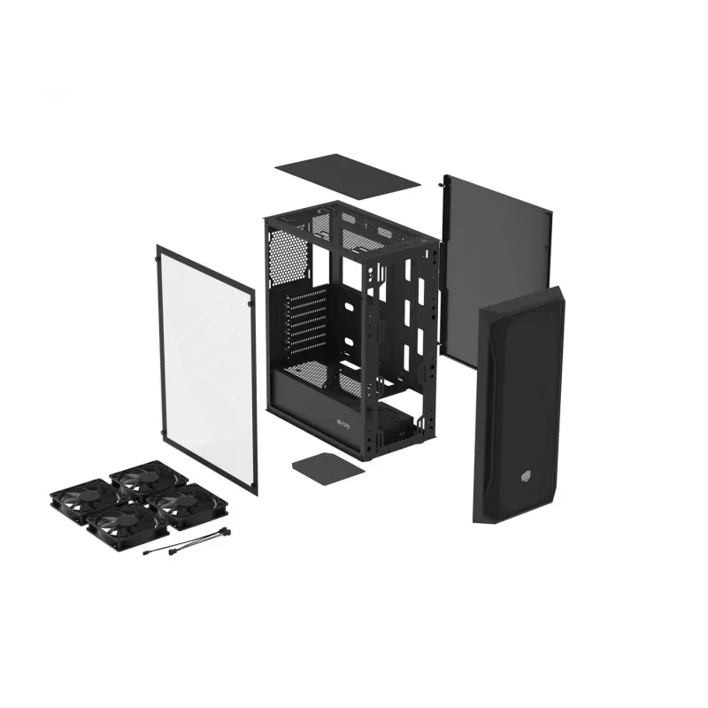 Natec Fury Shobo SH4F - pc-behuizing - tower - zwart