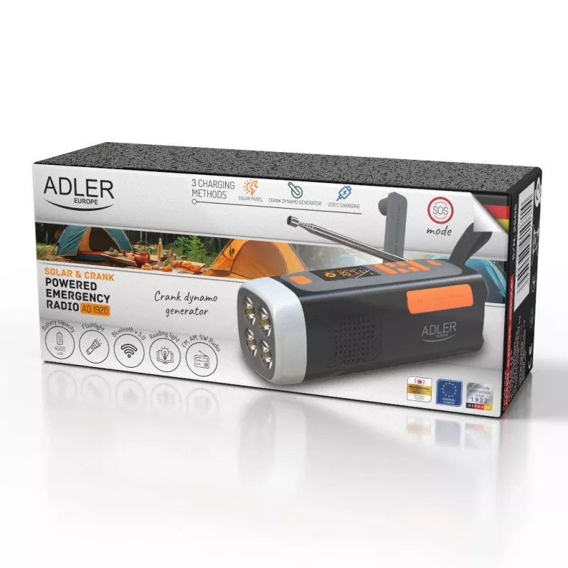 ADLE AD1920 noodradio met zonne-energie
