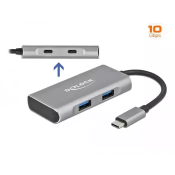USB-hub DeLOCK externe USB 10 Gbps USB Type-C hub 63260