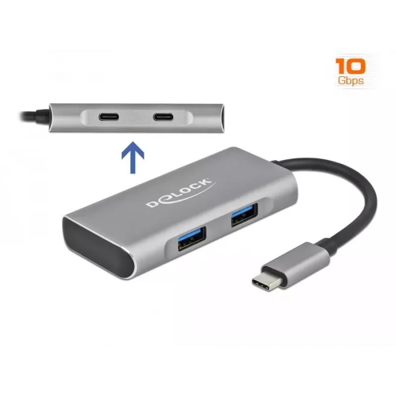 USB-hub DeLOCK externe USB 10 Gbps USB Type-C hub 63260