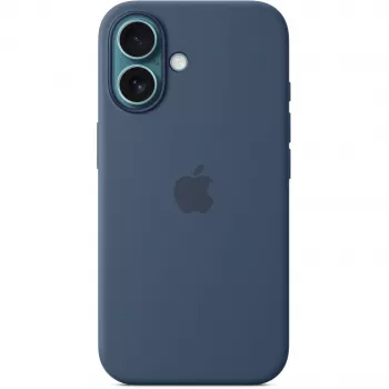 Siliconen hoesje Apple iPhone 16 MagSafe denim hoesje blauw 6,1 inch
