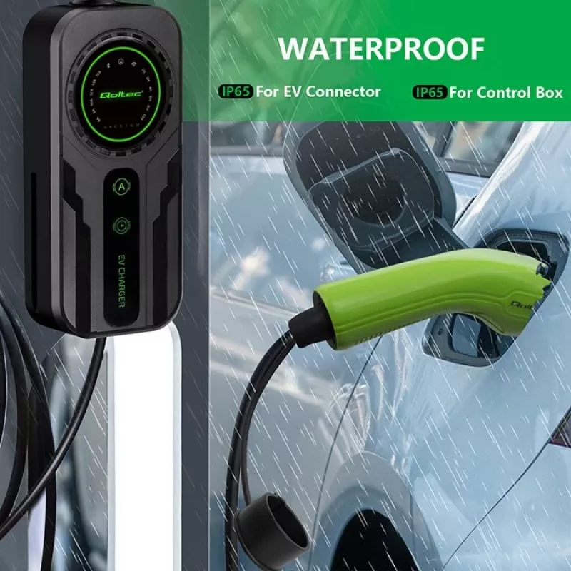 Mobiele lader voor elektrische voertuigen QOLTEC 52468 Type 2, 3,5 kW, 16 A, 5 m kabel, IP65