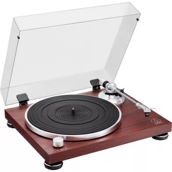 Riemgedreven audioplatenspeler Audio-Technica AT-LPW50BTRW bruin handmatig