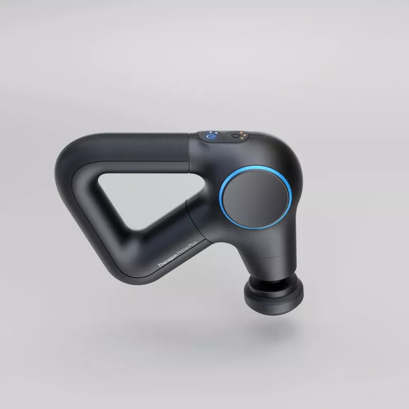 Therabody Theragun Prime Plus massageapparaat borst, hand, benen zwart, blauw
