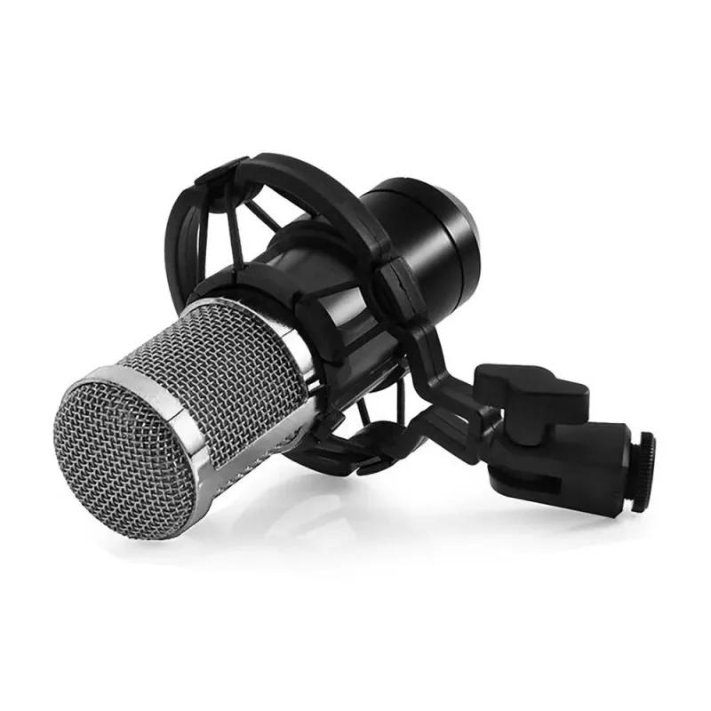 Pc-microfoon MEDIA-TECH MT397S — bekabeld, XLR-ingang, 20–20000 Hz, 150 Ω, -32 dB, 2,4 m kabel, tafelstandaard, zwart