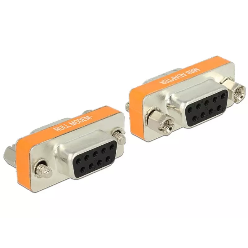 DeLOCK 65570 D-Sub 9 pin (DB-9) bus naar bus nullmodem gender changer, vergulde contacten
