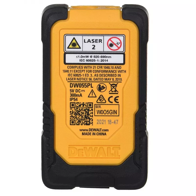DeWALT DW055PL-XJ laserafstandsmeter, bereik 16 m, zwart/geel