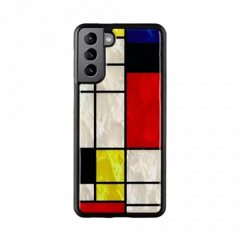 Beschermhoes iKins voor Samsung Galaxy S21+ — Mondrian zwart