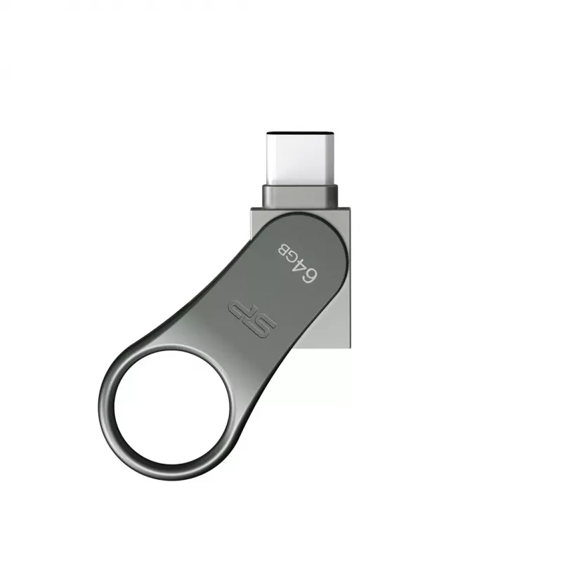 Silicon Power Mobile C80 USB-stick 64 GB USB Type-A / USB Type-C 3.0 (3.1 Gen 1) titanium