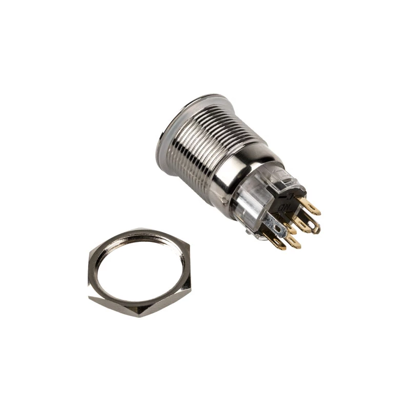 DimasTech vandalismebestendige drukknop 19 mm Silverline Dot RGB PD210