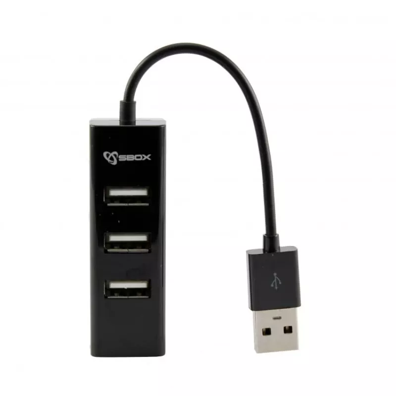 Sbox H-204 USB 4-poorts hub zwart
