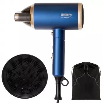 Camry | haardroger | CR 2268 | 1800 W | 2 temperatuurstanden | ionenfunctie | diffusoropzetstuk | blauw/goud