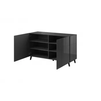 Cama sideboard 2D REJA grafietgrijs glanzend/grafietgrijs glanzend