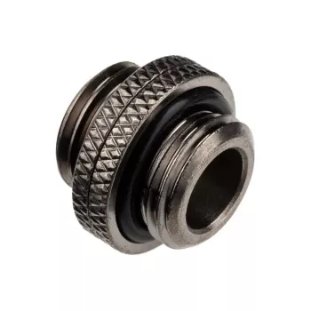 Adapter Alphacool G1/4 AG naar G1/4 AG, metalen haakse verbinding, zwart