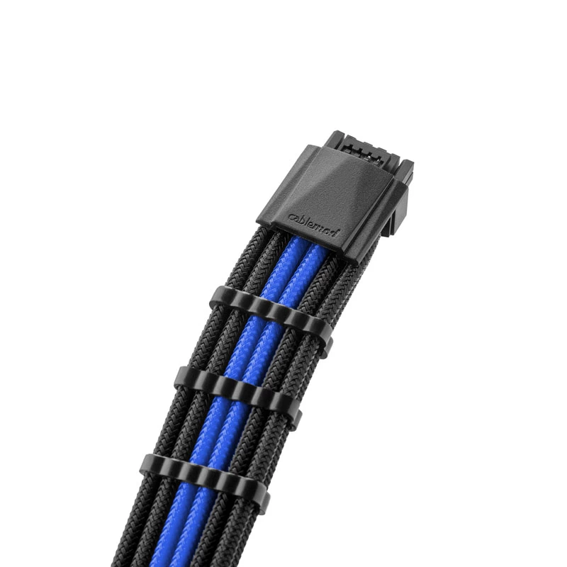 CableMod PRO ModMesh 12VHPWR kabelverlengingskit zwart/blauw — 12VHPWR GPU stroomverlenging