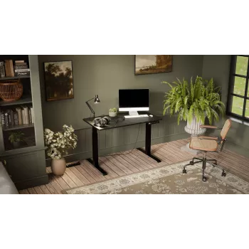 Cama Meble elektrisch hoogteverstelbaar bureau MOON 121x67 cm, rechthoekig spaanplaat tafelblad, 72–120 cm zwart/san sebastian