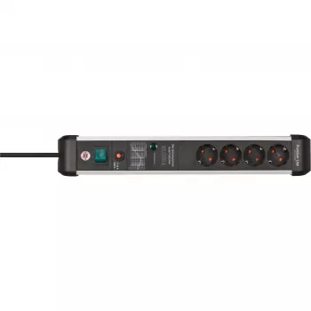 Verlengsnoer Brennenstuhl 1391010400 3m 4 AC-stopcontacten Binnen Zwart Zilver