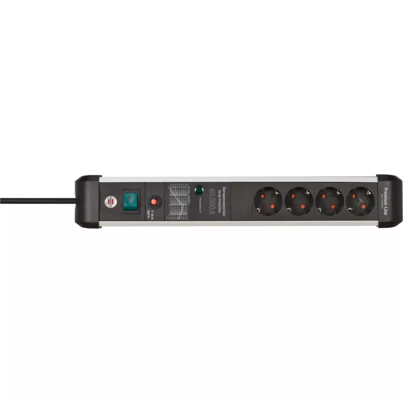 Verlengsnoer Brennenstuhl 1391010400 3m 4 AC-stopcontacten Binnen Zwart Zilver