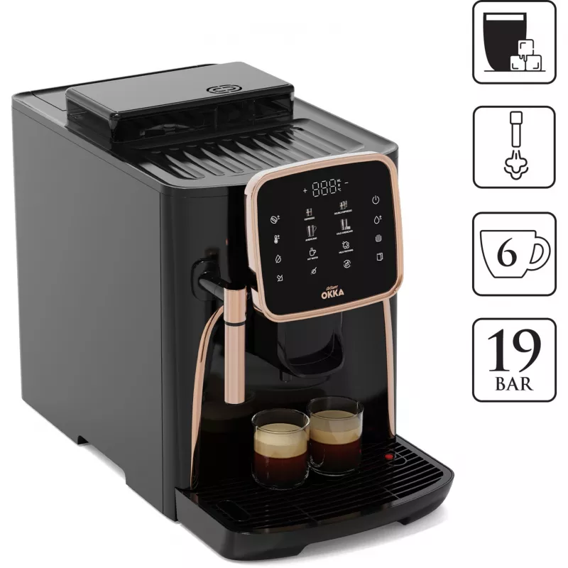 Okka Espresso Pro, volautomaat zwart/brons, 1450 watt