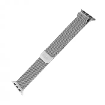 Mesh-band FIXED voor Apple Watch 38/40/41 mm — FIXMEST-436-SL zilver, Milanese roestvrij staal, verstelbaar