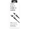 Celly 4-IN-1 kabel A+C naar C+LIGHT 2M BK