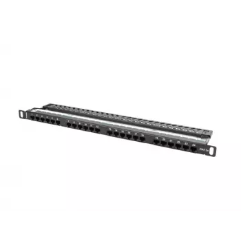 Lanberg PPU5-0024-B - RJ-45 - Cat5, Cat5e - zwart - metaal - rackmontage - 0,5HE (PPU5-0024-B)
