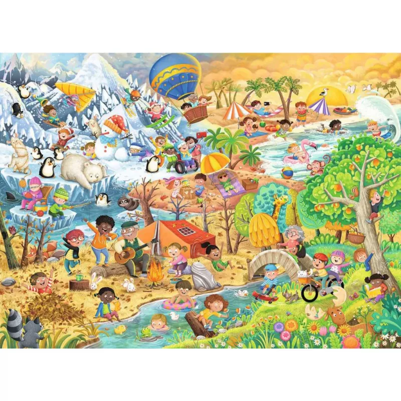 Ravensburger Four Seasons of Fun puzzel — 100 stukjes, 2 mm dikte