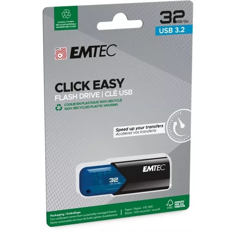 USB-stick Emtec 32GB USB Type-A 3.2 Gen 2 B110 Click Easy