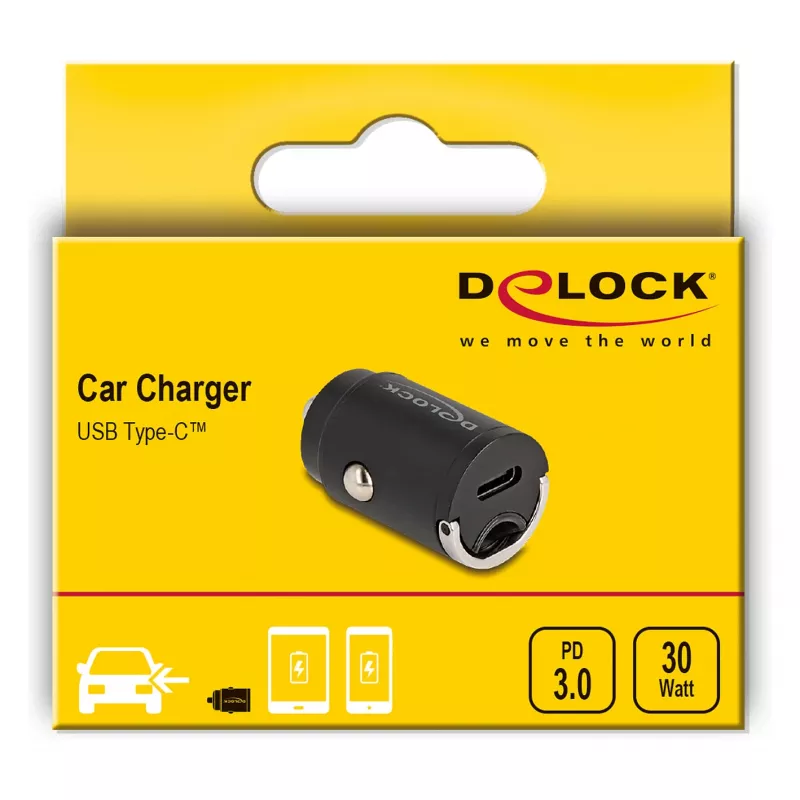Auto-oplader DeLOCK 64278 universeel zwart snelladen 12-24V