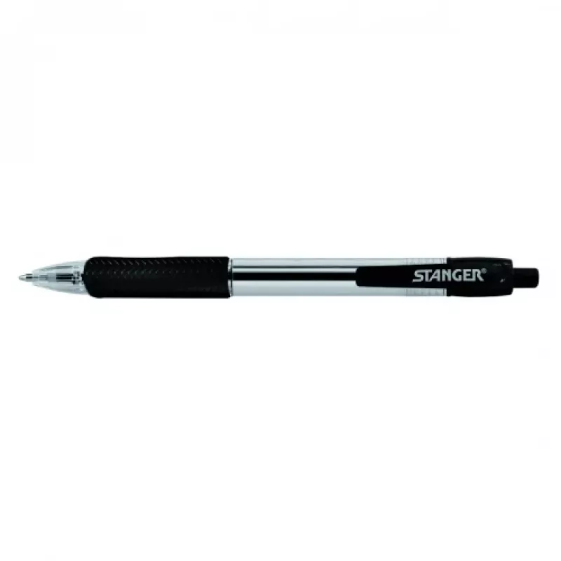 STANGER balpen 1.0 Softgrip intrekbaar, zwart, 1 st. 18000300039