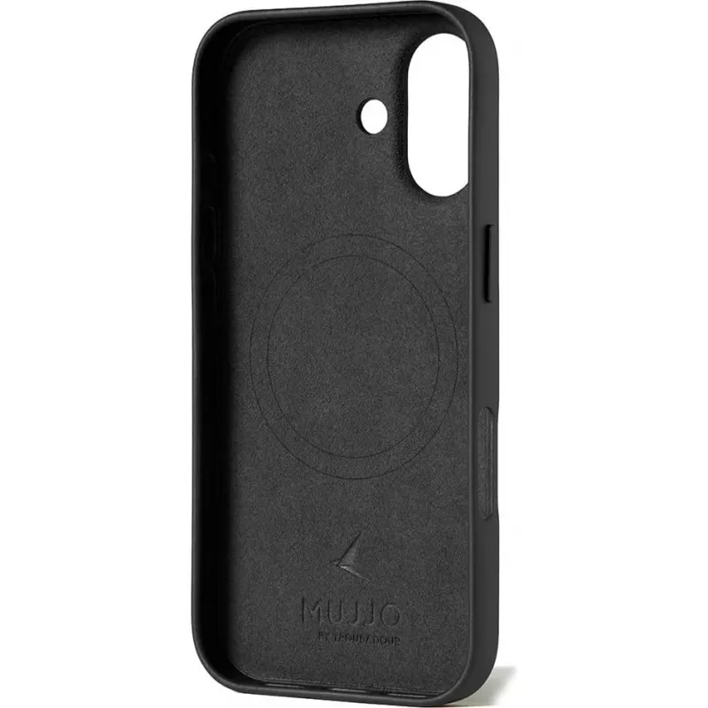 Mujjo Full Leather Case MagSafe hoes voor iPhone 17 zwart