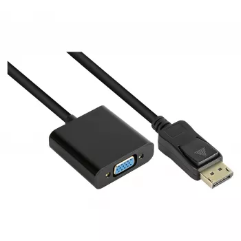 Adapter DisplayPort stekker naar VGA bus, 1920*1200 @60Hz, vergulde contacten, ca. 20cm, Good Conn (DP-AD11)