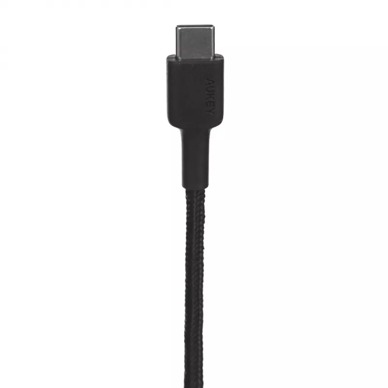 AUKEY CB-CD30 USB-A-naar-USB-C-kabel 0,9 m, nylon gevlochten, 60W PD, 3A, zwart
