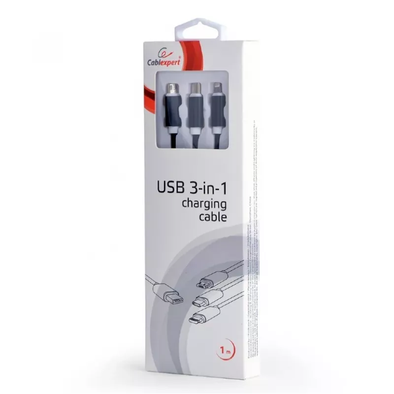 USB 2.0-kabel Gembird CC-USB2-AM31-1M — USB A-aansluiting, 1 m, zwart