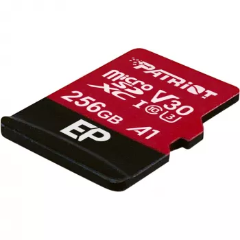 MicroSDXC-geheugenkaart PATRIOT PEF256GEP31MCX 256 GB Class 10 U3 V30 lezen 100 MB/s schrijven 80 MB/s met SD-adapter