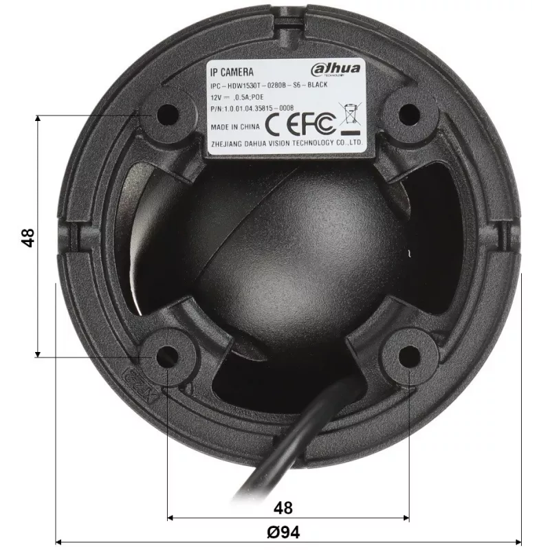 IP-camera DAHUA IPC-HDW1530T-0280B-S6-zwart
